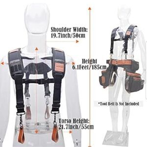 WELKINLAND  Heavy Duty Suspenders w/ Hooks, Black Harness Carpentry